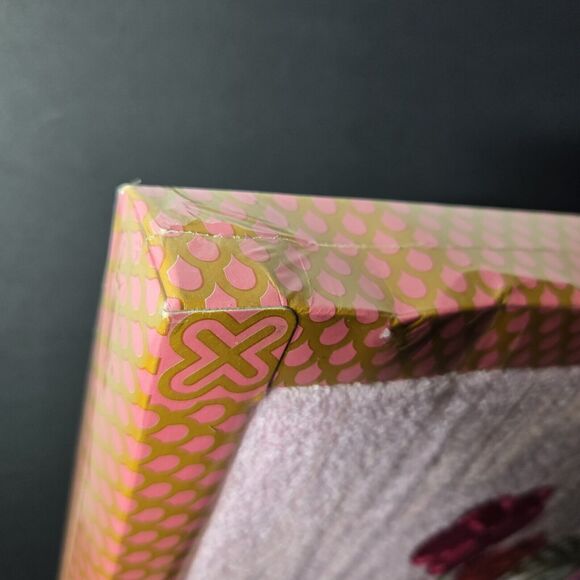 Vintage 1950s Pink Royal Treasure USA Appliqué Flower Towel Set~PInk~New In Box - Picture 12 of 12